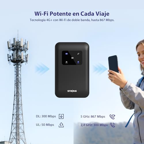 4G+ AIRSPOT 510 Router WiFi 4G+ Portátil con SIM, CAT6 300 Mbps