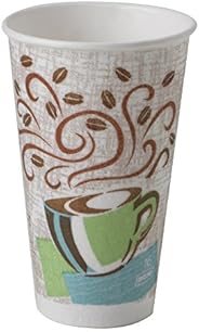 Dixie PerfecTouch 16 oz.  Taza de café caliente de papel con aislamiento de GP PRO (Georgia-Pacific), Coffee Haze, 5356DX, 500