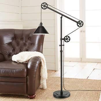 Pulley Floor Lamp Includes Light Bulb Amazon Com
