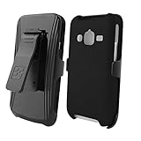Kombo For Samsung Galaxy Rugby Pro i547 Slim Two Piece Snap On Case Hard Plastic Rubberize Feel Black