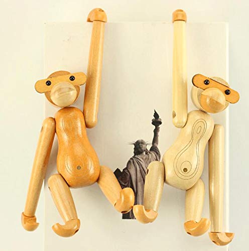 Alikeke 2 Pack Nordic Puppet Denmark Puppet Solid Wood Creative (1 Pair, Yellow and White)