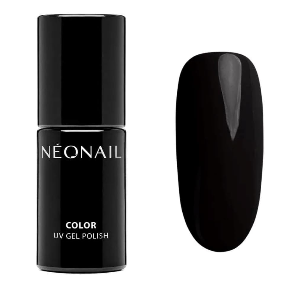 NÉONAIL Gel Nail Polish UV Nail Lamp - Black - Pure Black - Long Lasting UV LED Gel Nail Art Manicure - 7,2ml