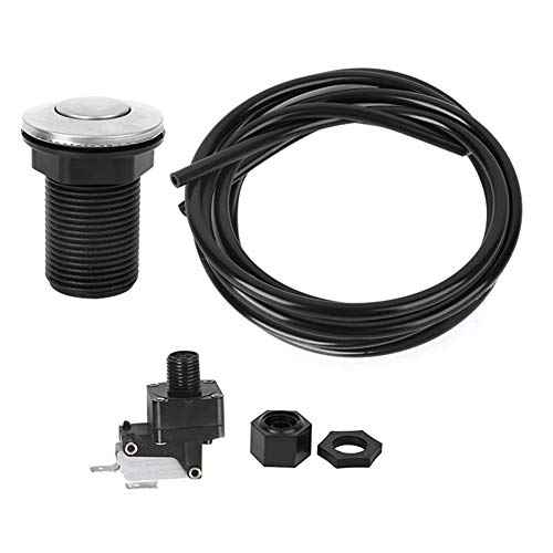 Air Activated Push Switch Button Kit for Garbage Disposal and Bathtub High Quality ABS Stainless Steel Easy to Install Safe Insulated