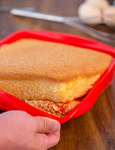 Aokinle Silicone Cake Pan-9 Inch Square,Non-Stick Cake Mold,Brownies Pan.BPA Free Brownies Pan,Hot Mitts,Trivet Mat