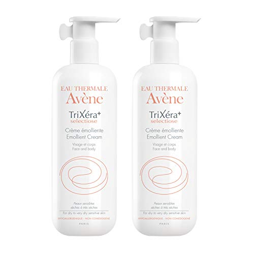 Eau Thermale Avene Trixera+ Selectiose Emollient Cream, Lotion for Dry, Sensitive Skin, Pump, Duo, 13.5 oz, Set of 2