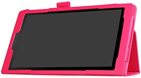 Reasoncool Smart Cover Slim Folding Stand Case for Amazon Kindle Fire HD 10 2017 7th Gen Magnetic Leather Stand Case Cover (Hot Pink)
