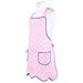 NEOVIVA Bib Aprons for Toddler Girls with Pockets, Lightweight Kids Chef Apron for Play Kitchen Style Wendy, Polka Dots Pink