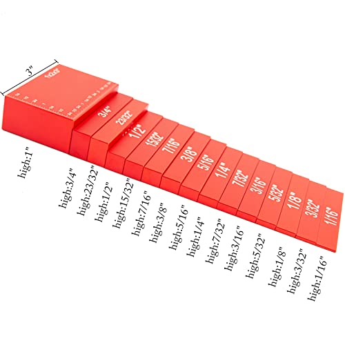 Wilkblck Setup Block Height Gauge Set 15 Pcs Precision Aluminum