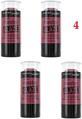 (Pack of 4) - Maybelline New York Face Studio Master Glaze Glisten Blush Stick, 50 Make A Mauve, 0.24 Ounce