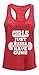 Tough Cookie's Women's Girls Just Wanna Have Guns Workout Burnout Tank Top (Medium, Coral)