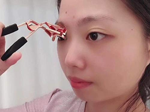WOKOTO Rose Gold Eyelash Curler With Silicone Replacement Pads Eyelash Tools Kit With Rose Gold False Eyelashes Applicator Tweezers And 3 Extra Refill Pads Set