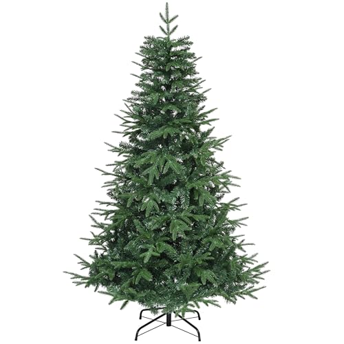 YITAHOME 212cm Premium Künstlicher Weihnachtsbaum, ca. 1100 Spitzen PE Spritzguss & PVC, Naturgetreu Tannenbaum mit Metallständer & Klappsystem, Schnellaufbau für Zuhause Geschäfte, 212 x Φ105cm