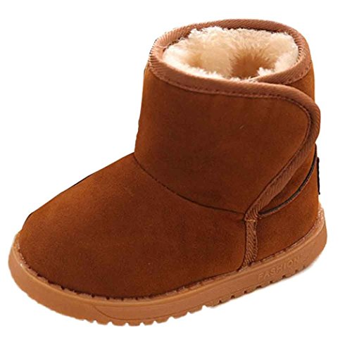 Orangeskycn ❀Child Boots,Snow Boots Kids Winter Baby Style Soft Cotton Boot Warm Shoes 18-24M(22), Brown