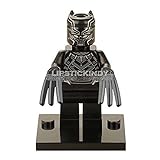 LipstickIndy® 1PIECE 2016 Brand New Black Panther Minifigure Superhero Action Figure with weapons