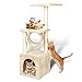 YOHOZ 36in Deluxe Cat Tree Climbing Tower Condo House | Cat Activity Tree with Sisal Scratching Posts for Kitten Activity Centre Playhouse, Pet Furniture Cat Tower | Padded Condo | Tunnel | Mouse Toy