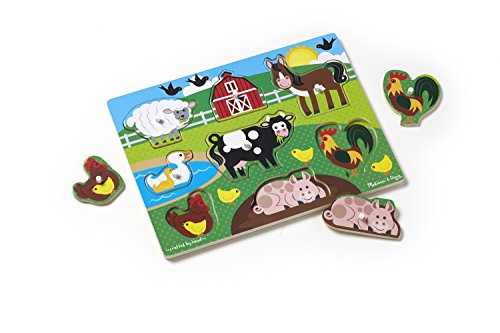 Melissa & Doug Farm Wooden Peg Puzzle (8 pcs)