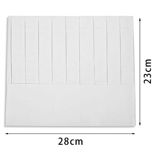 WILLBOND 12 Pcs Chef Hat Set 9 Inch Disposable Paper Chef Tall Hats