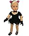 Sophia's Complete Six-Piece Jazz Tap Dance Leotard & Kitty Cat Costume with Gloves, Tail, Choker, & Ears for 18” Dolls, Black