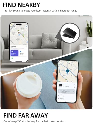 Wallet Tracker Card for Apple & Android – Credit Card Tracker for Wallet Works with Apple Find My & Google's Find Hub, Rechargeable Find My Wallet Card for Luggage, Passport, Purse, Bags