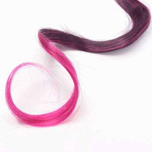 30 Pcs Colored Wave Clip in Hair Extensions 21 Inch Multi-Colors Party Highlights Clip in Synthetic Hairpiece Heat-Resistant Synthetic Hair Extensions Rainbow colors for women girls kids gift - Thumbnail 4