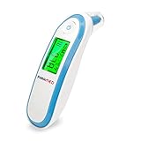 Digital Forehead and Ear Thermometer by Paramed – Instant Scan Dual Function Infrared Medical Thermometer – Backlight Display with Fever Alarm – Clinically Calibrated For Adult Kids Infant