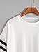 MakeMeChic Women's Short Sleeve Oversized Striped Summer Crop Tee T-Shirt Top White S