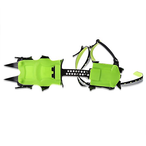 RUNACC Outdoor Crampons Climbing Traction Cleats Manganese Steel Ice Grippers for Sneakers, Sports Shoes and Climbing Boots, 14 Teeth