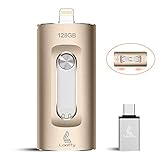 Photo Stick for iPhone USB Flash Drive Photostick Mobile iOS Flash Drive Memory Stick with Type C for OTG Android USB 3.0 Memory Stick iPad Tablet MacBook PC External Storage Expansion Looffy 128GB