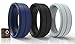 Arua Silicone Rings for Men.3-PACK. Safe and Durable Rubber Wedding Rings for Men - Black, Navy Blue, Grey - Gift Box included.(Size 10 (19.8 mm diameter))