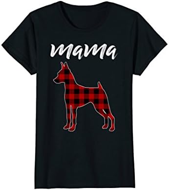 Womens Red Plaid Mama MIN PINS T-shirt
