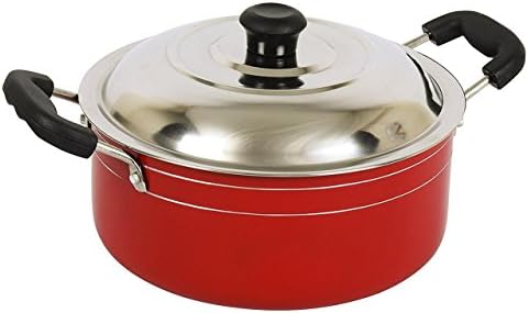 Classic Cookware 2.6mm Aluminium Non stick Casserole Cookware, 20 cm 2.6 Ltr, Red Color