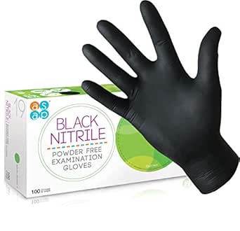 ASAP Premio Desechable Tarea Pesada NEGRO Guantes Nitrilo Sin ...