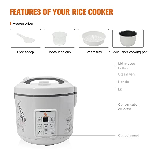 KOSMIKO Rice Cooker 20 Cup Cooked (10 Cup Uncooked) Instant Pot