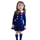 Weixinbuy Baby Girls Long Sleeve Preppy Style Autumn Dress
