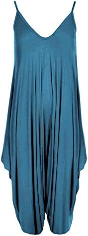 New Ladies Cami Lagenlook Romper Loose Harem Jumpsuit Playsuit Dress Plus Size