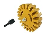ABN Rubber Eraser Wheel with Drill Adapter 1-Pack - Pinstripe, Double Sided Adhesive, Vinyl Decal, Graphics Removal Tool