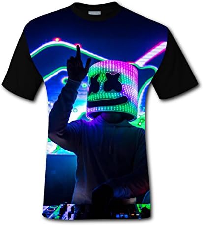 HELLOSHAO123 Marshmello DJ Teen Graffiti T-Shirt 3D Printed Tees Top for Men L