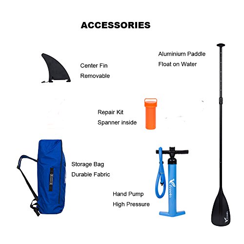 Freein Inflatable Stand Up Paddleboard, All Round 10' Long 31" Wide 6" Thick Inflatable SUP Paddle Board, by - Thumbnail 5
