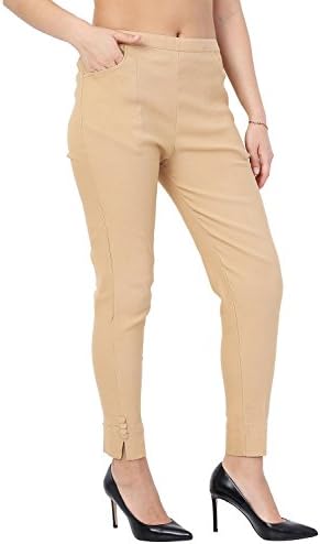 Facio Women's Skinny Fit Jegging (4554_Beige_X-Large)