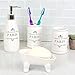 Home Basics French Provincial Paris 4 Piece Bath Bathroom Accessory Set (White)