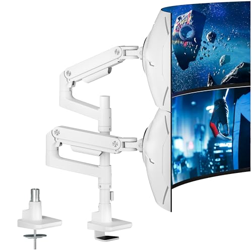 ARES WING Monitor Halterung 2 Monitore für 17-49 Zoll Monitore,Weiß