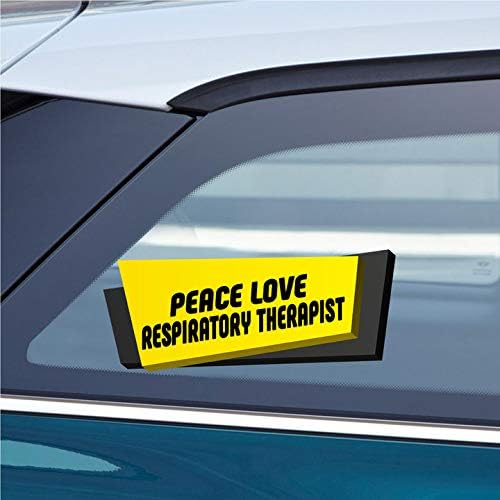 Makoroni - Peace Love Respiratory Therapist Sticker Decal - Car Laptop Wall Stciker Decal - 8 by 3 inc.