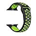 Ostart 38mm Replacement Band/Strap for Apple Watch Nike+, Sport Soft Silicone Wrist Strap with Ventilation Holes for iWatch Series 1 2,M/L Size(Black+Green)