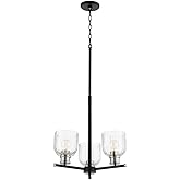 Quorum 610-3-6965 Transitional Three Light Chandelier from Monarch Collection in Black Finish,