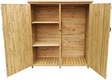 Armario de jardín con 2 puertas 1350x500x1540mm cobertizo, caseta madera