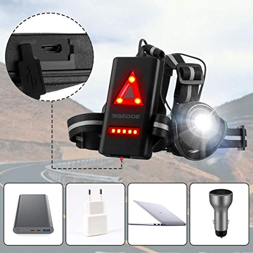 SGODDE Outdoor Night Running Lights, LED Chest Run Light with 120