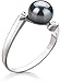 PearlsOnly - Dana Black 6-7mm AAA Quality Freshwater 925 Sterling Silver Cultured Pearl Ring - Size-6