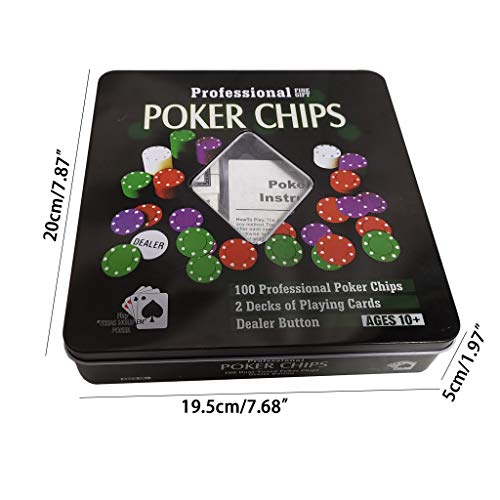 GKanMore-Texas-Holdem-Poker-Chip-Set-with-Case-100Pcs-Casino-Poker-Chips-and-2-Decks-Poker-Cards