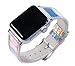 YOSWAN Shiny Band Compatible for Apple Watch 42mm 38mm, Women Hologram Holographic PU Leather Strap for iWatch Series 5 4 3, Series 2, Series 1 (Bling Glitter White, 38mm)