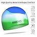 Aegend 2 Pack Kids Swim Cap for Girls Boys Age 3-8, Waterproof Swim Cap Kids Durable Silicone Swimming Cap for Long Hair, Blue & Green